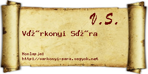 Várkonyi Sára névjegykártya
